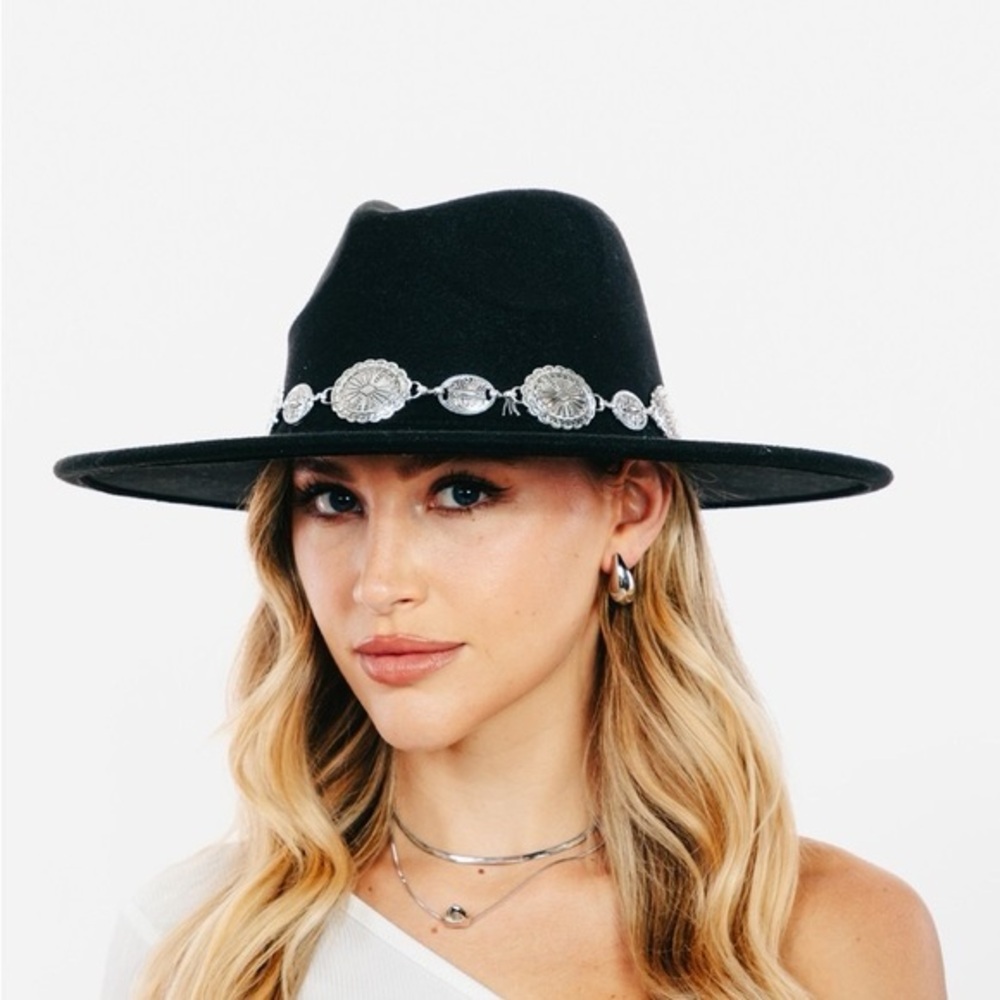 Fame Sequin Letter Graphic Wide Brim Straw Hat